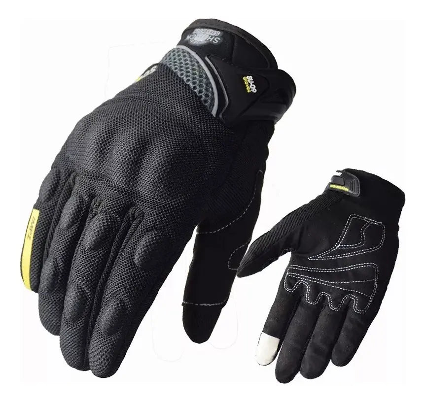 Guantes De Motos Su09 Touch Antideslizante Full Protección Color Negro