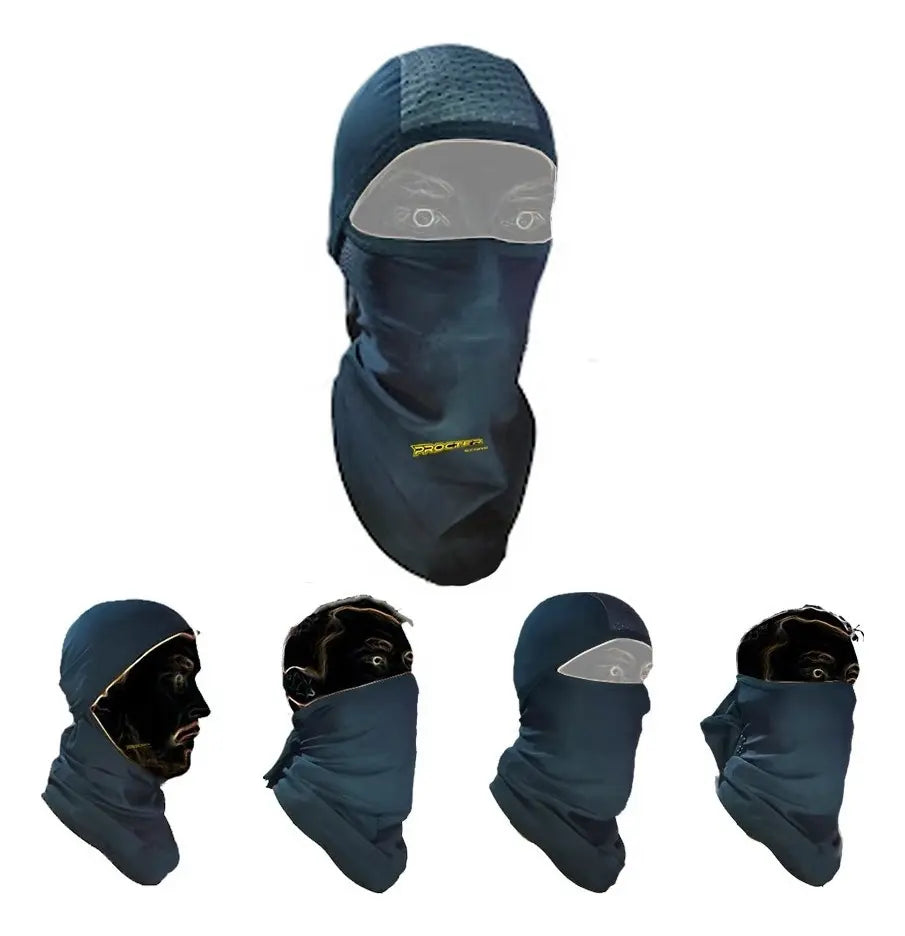 Balaclava de licra con sus cuatro formas de uso