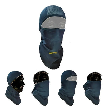 Balaclava de licra con sus cuatro formas de uso
