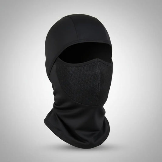 Balaclava negra multifuncional con panel de malla transpirable
