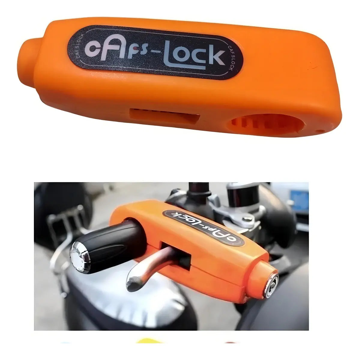 Funda naranja del candado y su instalación en el disco