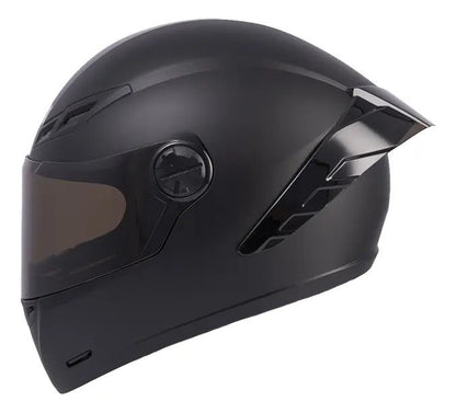 Casco integral ICH 501 negro mate con visor ahumado, vista lateral