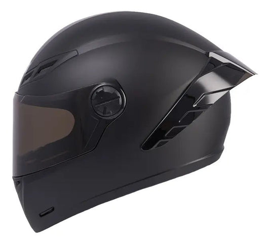 Casco integral ICH 501 negro mate con visor ahumado, vista lateral