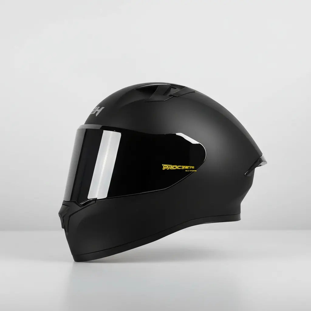 Casco integral ICH 503 negro con visor, vista lateral