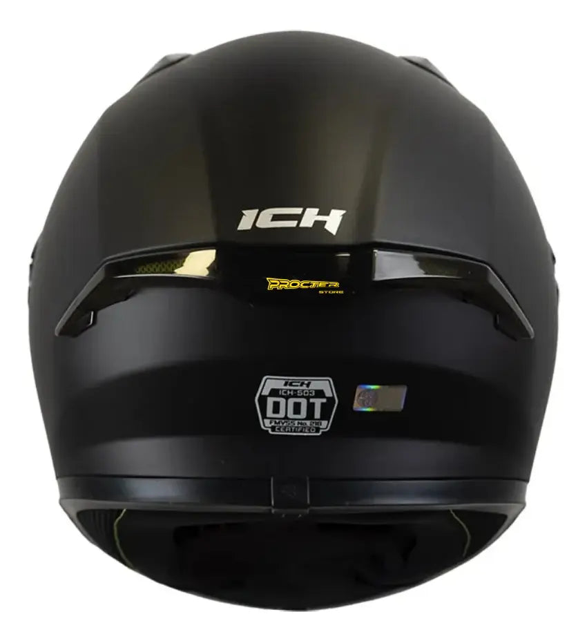 Parte trasera del casco ICH 503 con certificación DOT