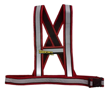 Chaleco reflectivo rojo ajustable para motociclista