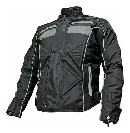 Chaqueta de dotación para motociclista negra con protecciones