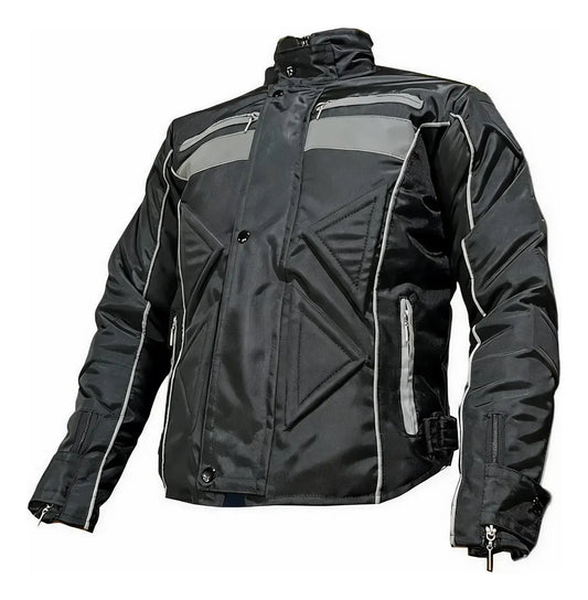 Chaqueta de dotación para motociclista negra con protecciones