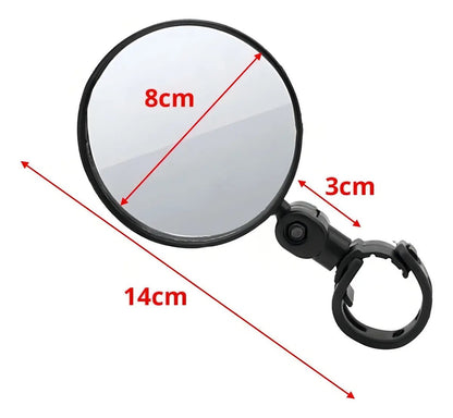 Espejo Retrovisor Redondo Convexo 360° para Manubrio de Bicicleta - | Motoruta Store
