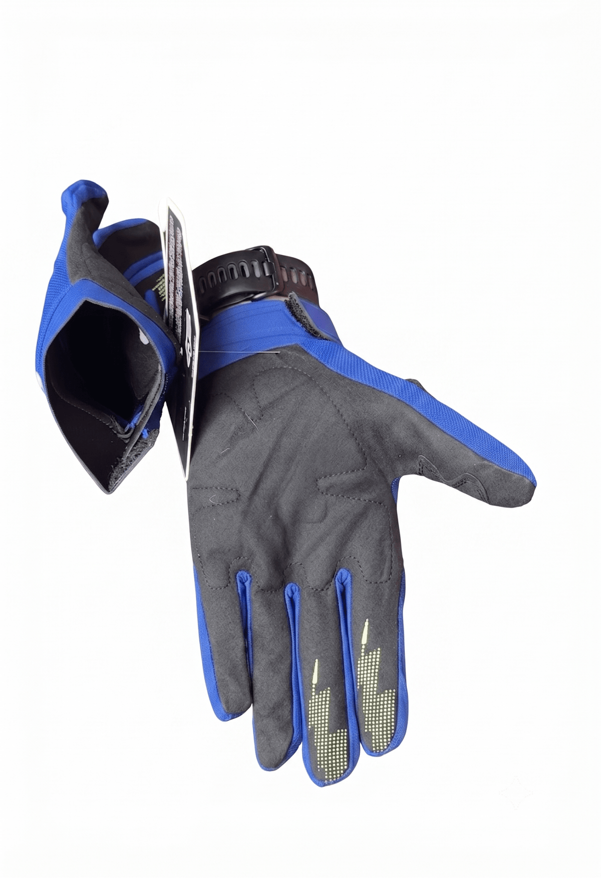 Par de guantes Fox Dirtpaw azules, dorso y palma