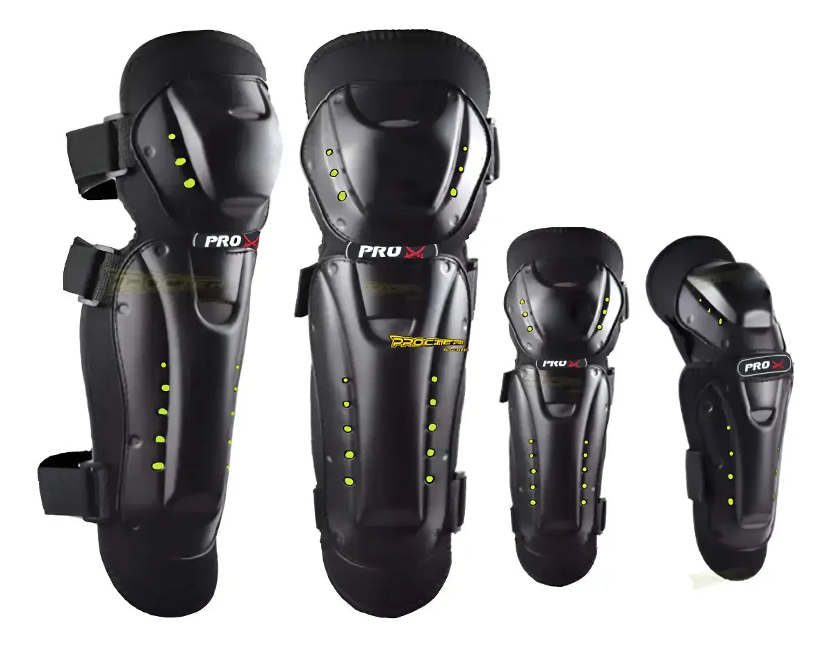 Kit Pro de cuatro protecciones para moto con detalles amarillos