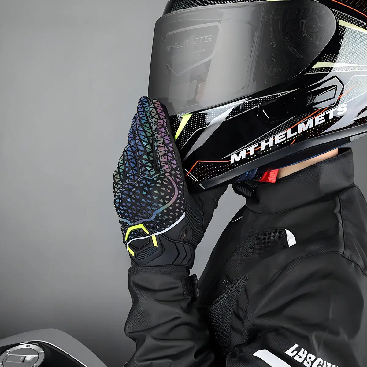Par de guantes para motociclista Vemar VE-17 negro talle M - | Motoruta Store