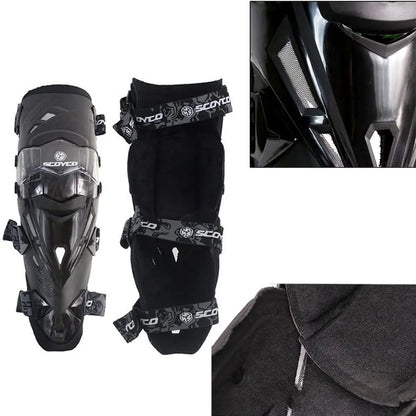 Rodilleras Scoyco K12 con forro acolchado extraíble y correas de velcro