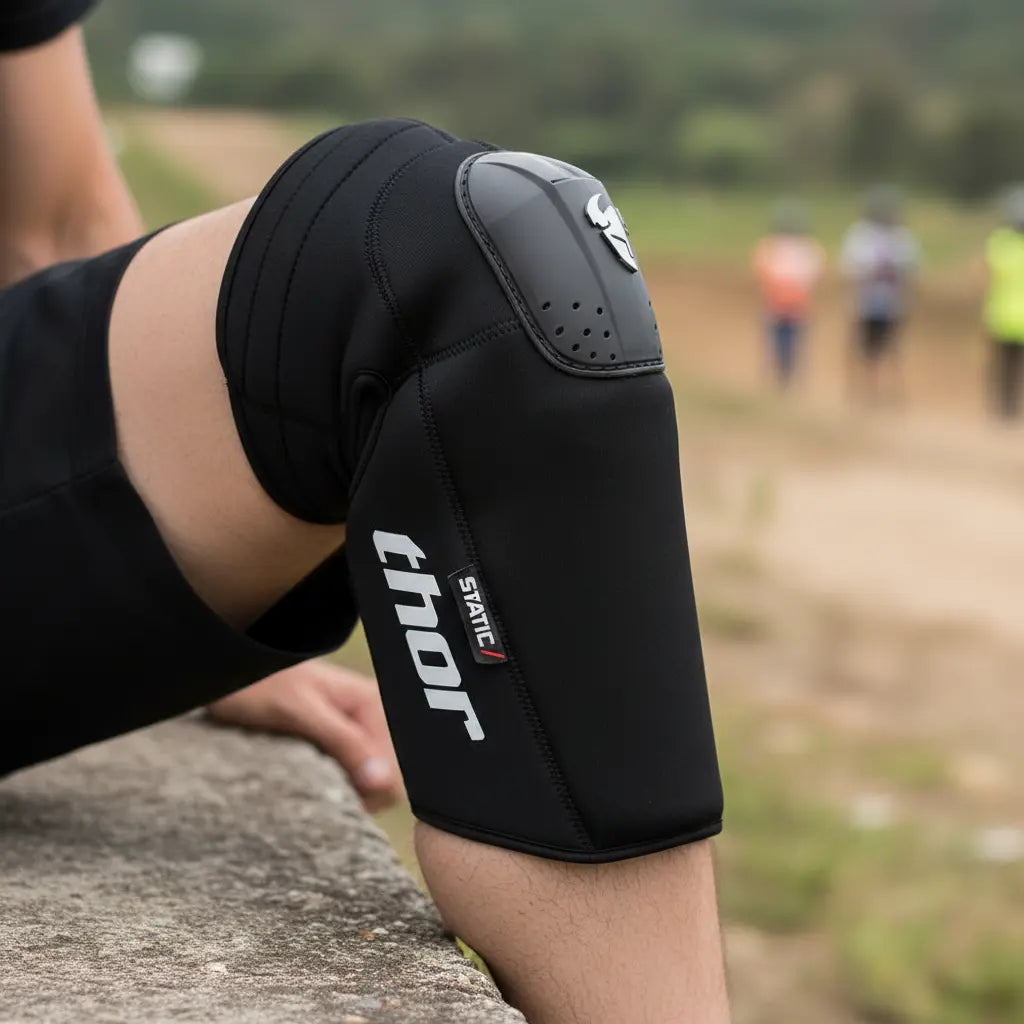 Rodilla con la rodillera Thor Static puesta