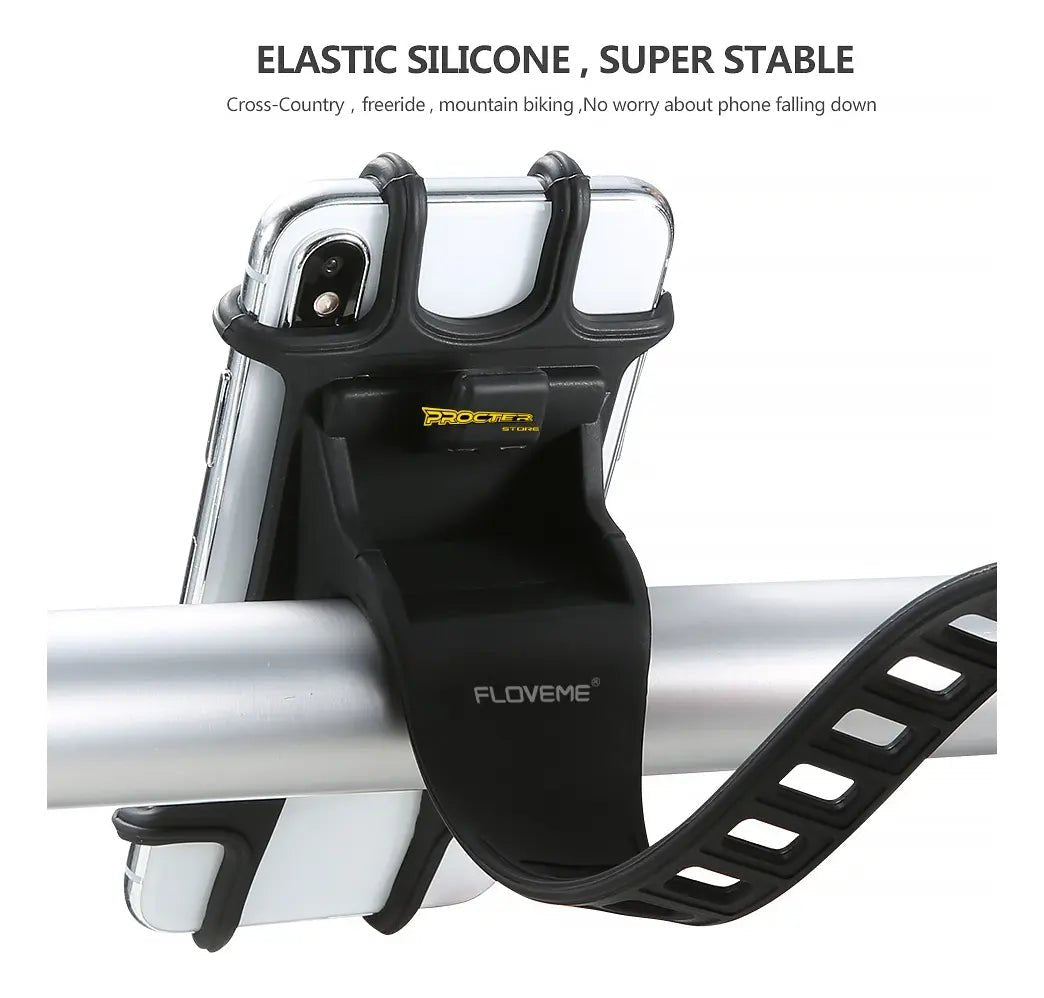 Soporte Siliconado Teléfono Porta Celular Gps Moto Ciclismo - | Motoruta Store