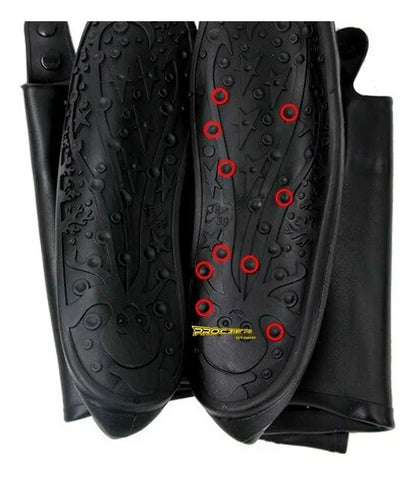 Suela y despiece del zapatón impermeable de caña larga
